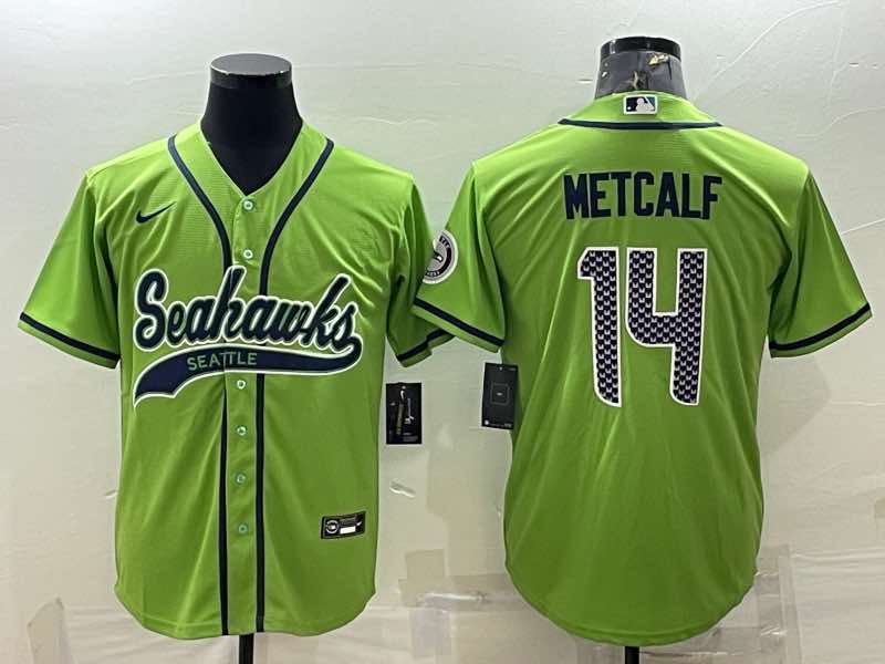 NFL Seattle Seahawks #14 Metcalf Joint-design Green Jersey