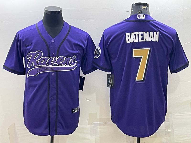 NFL Baltimore Ravens #7 Bateman Joint-design Purple Jersey