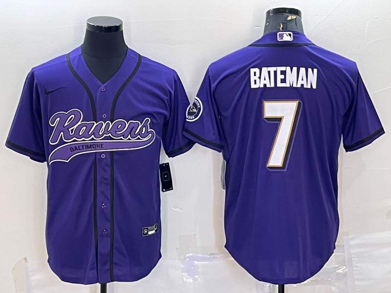 NFL Baltimore Ravens #7 Bateman Purple Joint-design Jersey