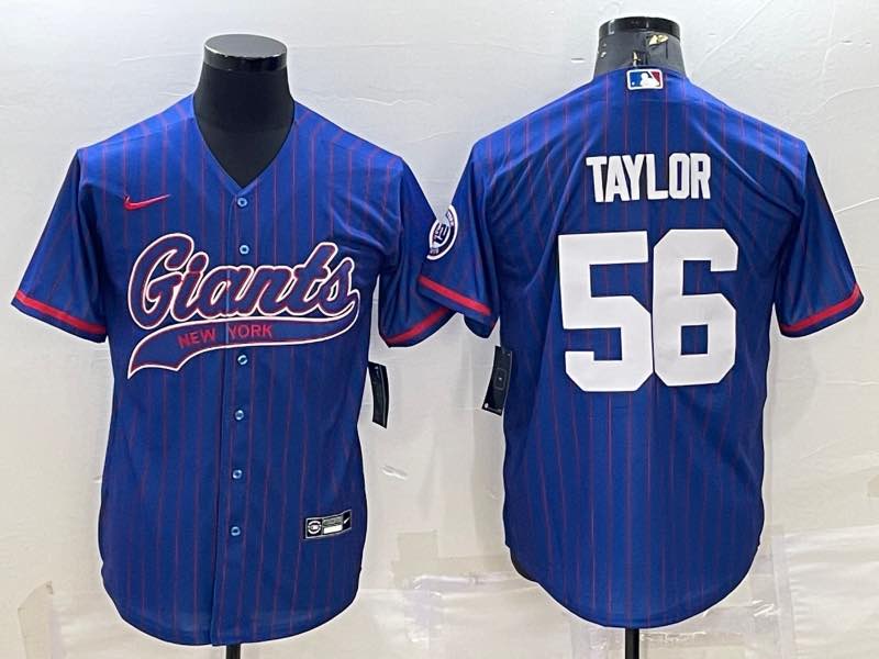 NFL New York Giants #56 Taylor Joint-design Blue Jersey