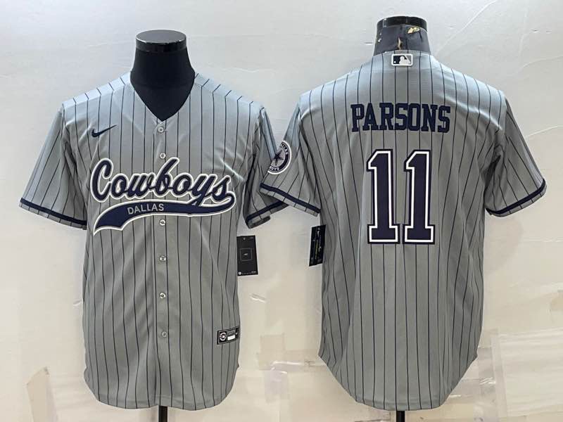 NFL Dallas Cowboys #11 Parsons Joint-designed Grey Jersey