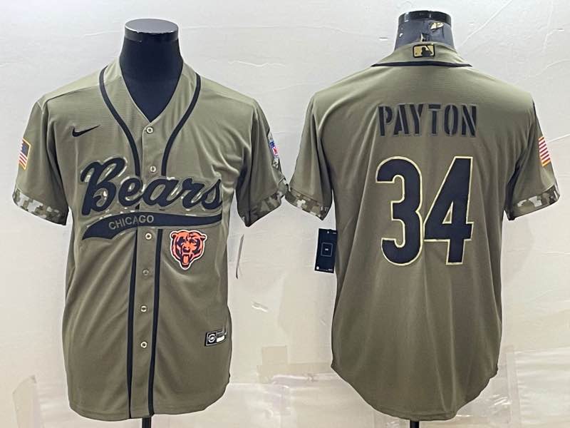 NFL Chicago Bears #34 Payton Salute to Service Jointed-design Jersey  