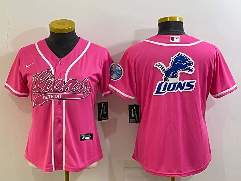 Womens NFL Detroit Lions  Joint-designed Pink Jersey