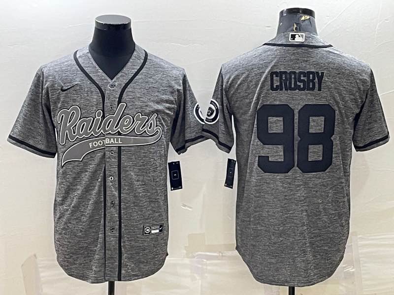 NFL Oakland Raiders #98 Crosby Grey Joint-design Jersey