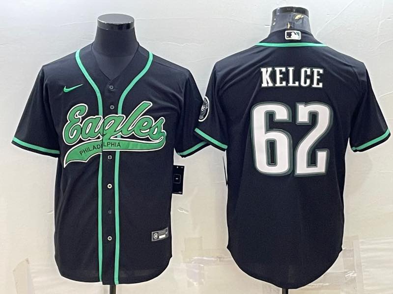 NFL Philadelphia Eagles #62 Kelce Black Joint-designed Jersey