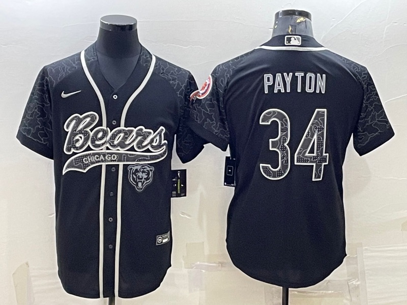 NFL Chicago Bears #34 Payton Black Joint-design Jersey