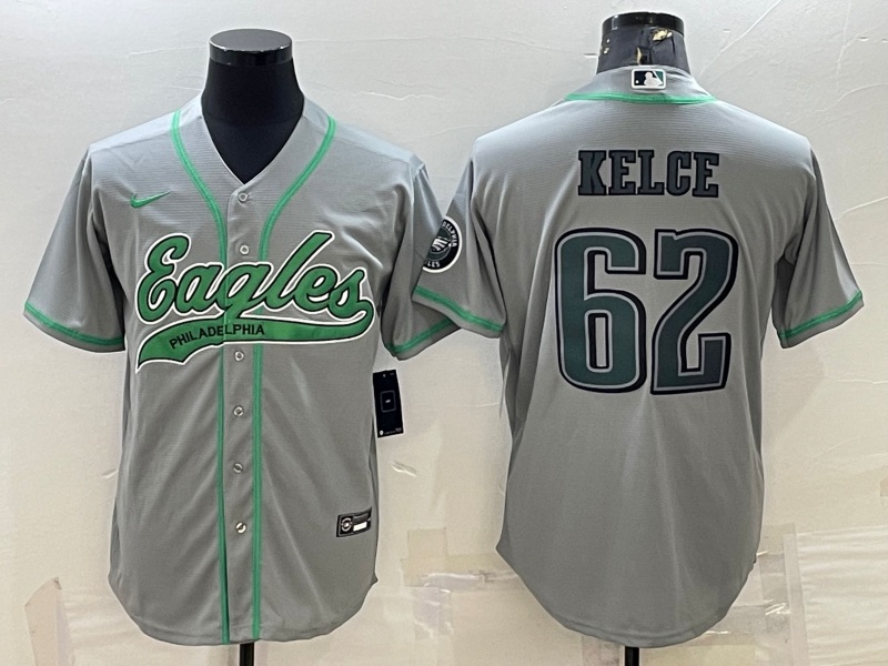 NFL Philadelphia Eagles #62 Kelce  Grey Joint-designed Jersey