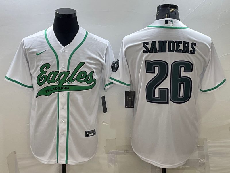 NFL Philadelphia Eagles #26 Sanders White Joint-designed Jersey