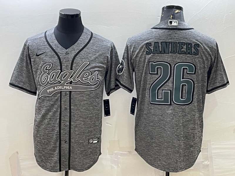 NFL Philadelphia Eagles #26 Sanders Grey Joint-designed Jersey