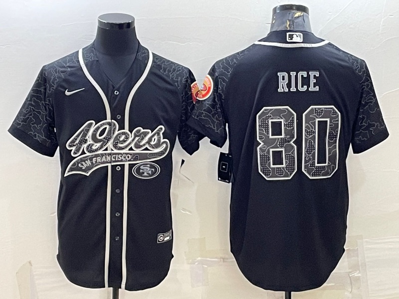 NFL San Francisco 49ers #80 Rice Joint-design Black Jersey