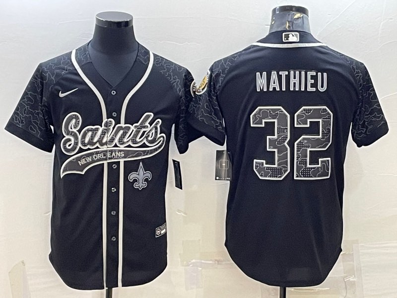 NFL New Orleans Saints #32 Mathieu Joint-design Black Jersey