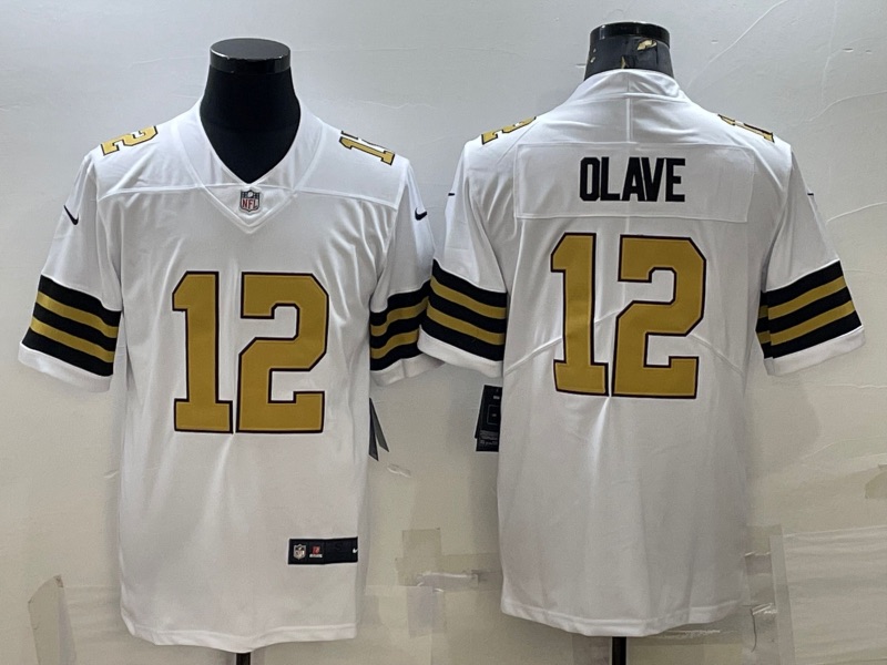 NFL New Orleans Saints #12 Olave White Color Rush Limited Jersey 