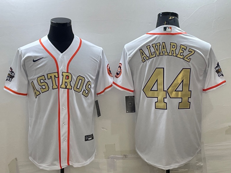 MLB Houston Astros #44 Alvarez White World Series Jersey