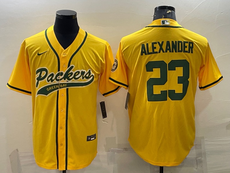 NFL Green Bay Packers #23 Alexander Yellow Joint-design Jersey
