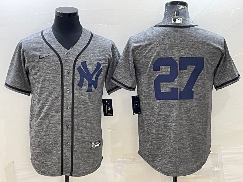 MLB New York Yankees #27  Grey Jersey