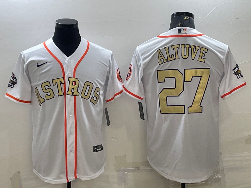 MLB Houston Astros #27 Altuve White World Series Jersey