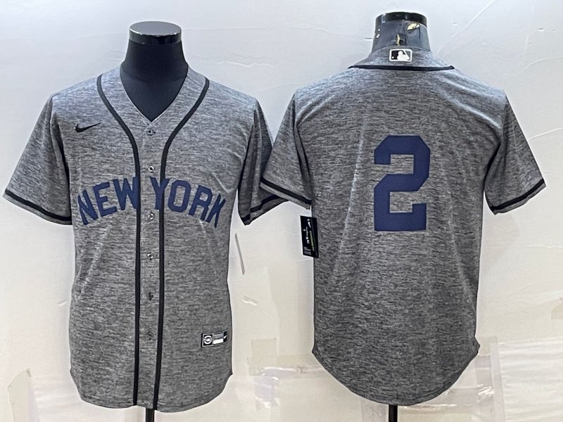 MLB New York Yankees #2 Grey Jersey
