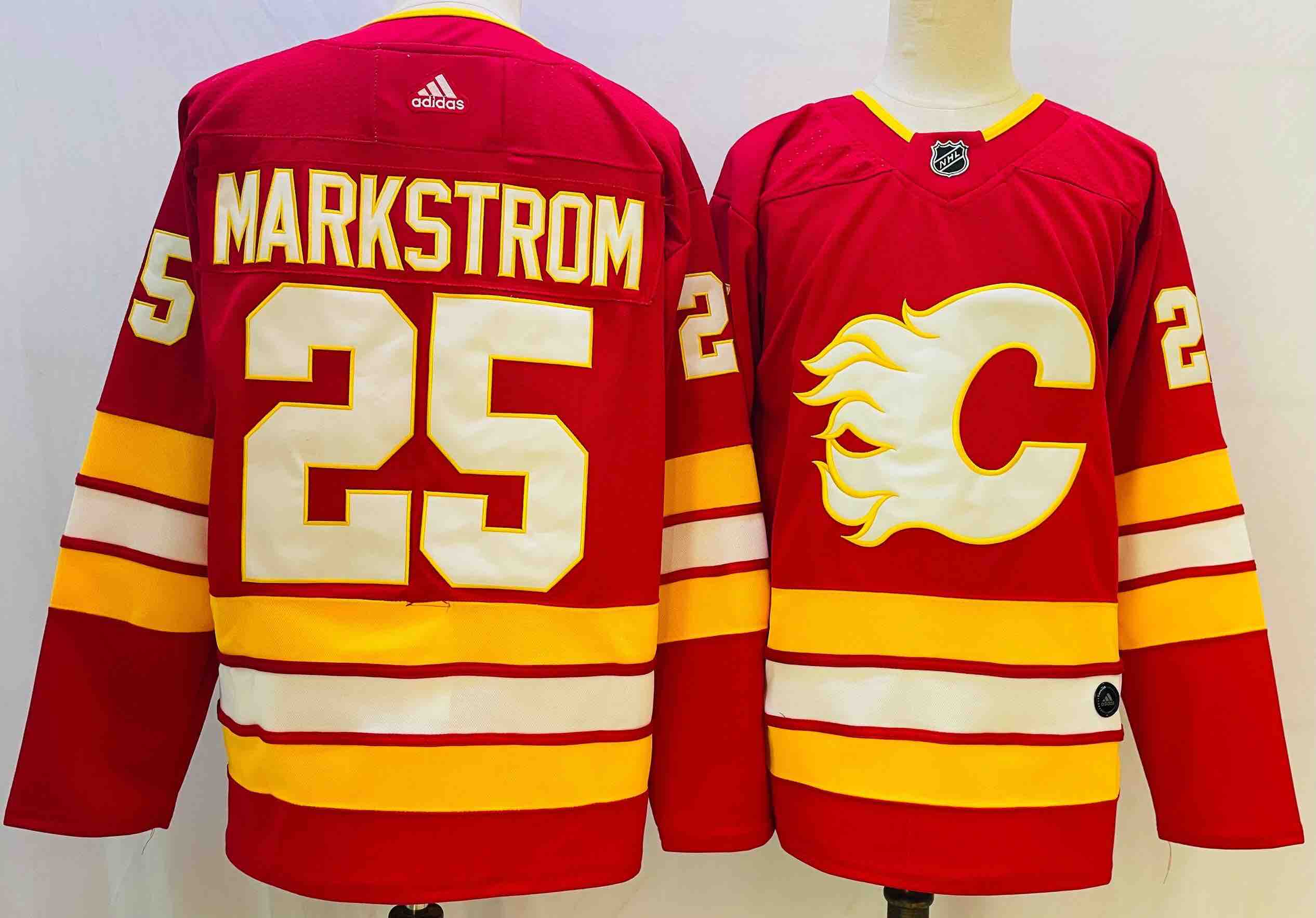 Adidas NHL Calgary Flames #25 Markstrom Red Jersey