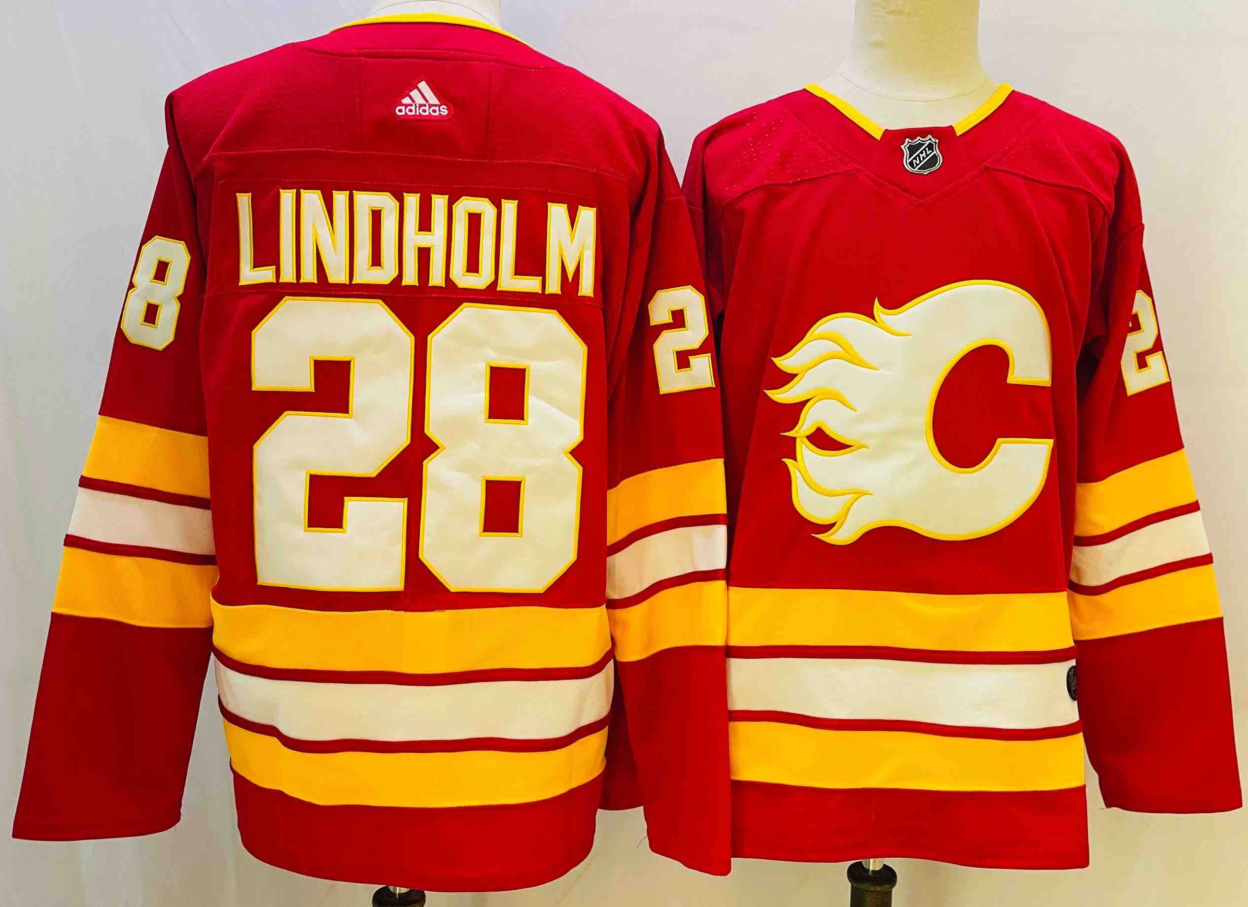 Adidas NHL Calgary Flames #28 Lindholm Red Jersey