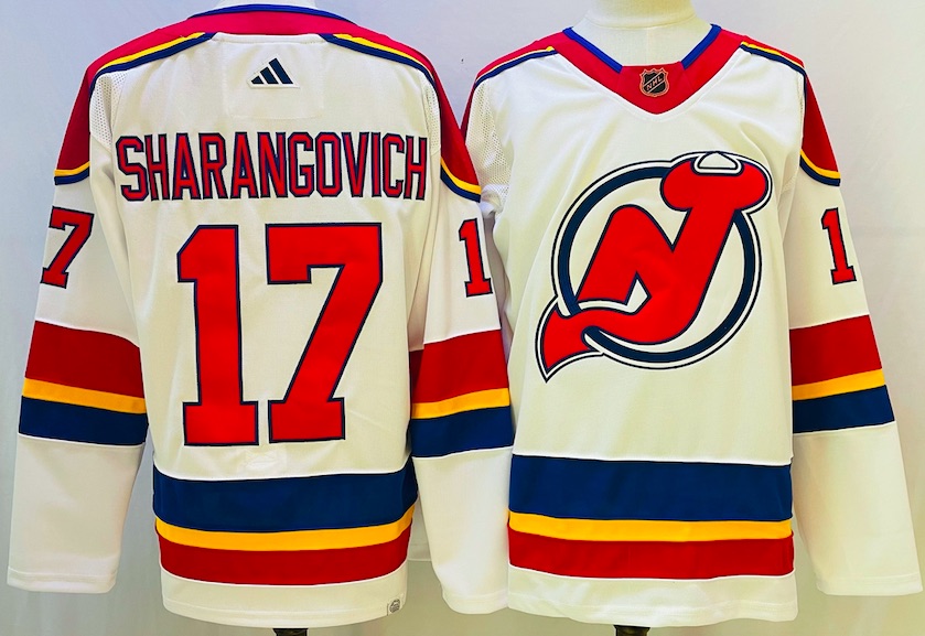 NHL New Jersey Devils #17 Sharangovich White NHL Jersey 