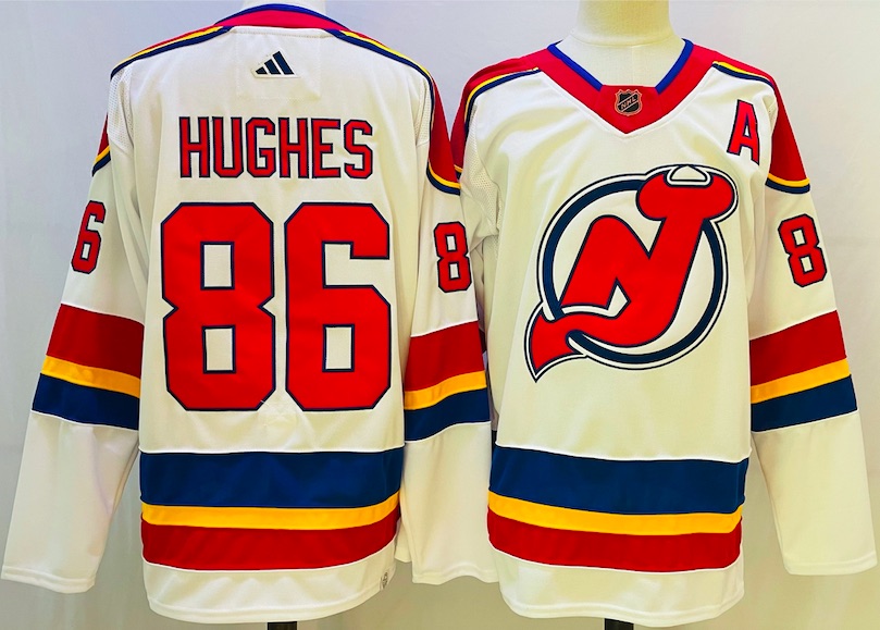 NHL New Jersey Devils #86 Hughes White NHL Jersey 