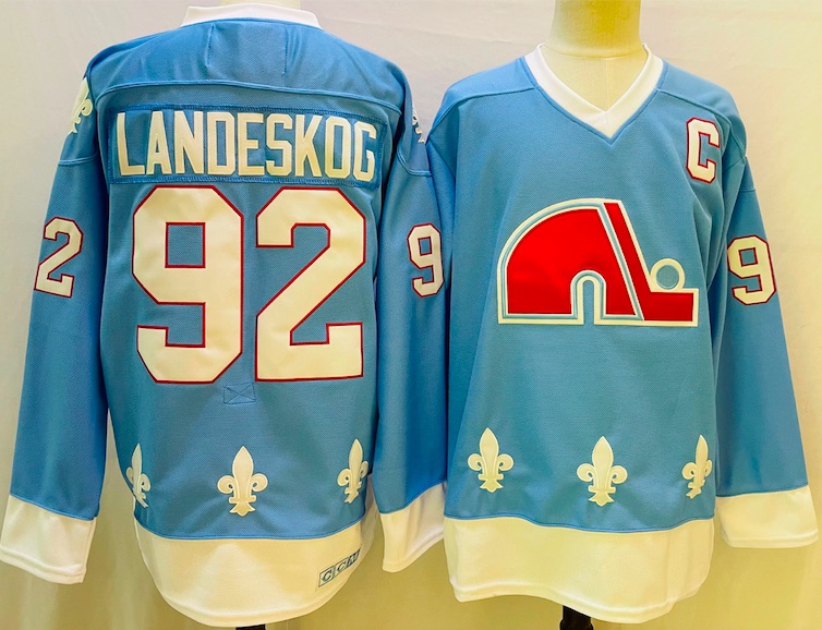 NHL Quebec Nordiques #92 Landeskog L.Blue Jersey