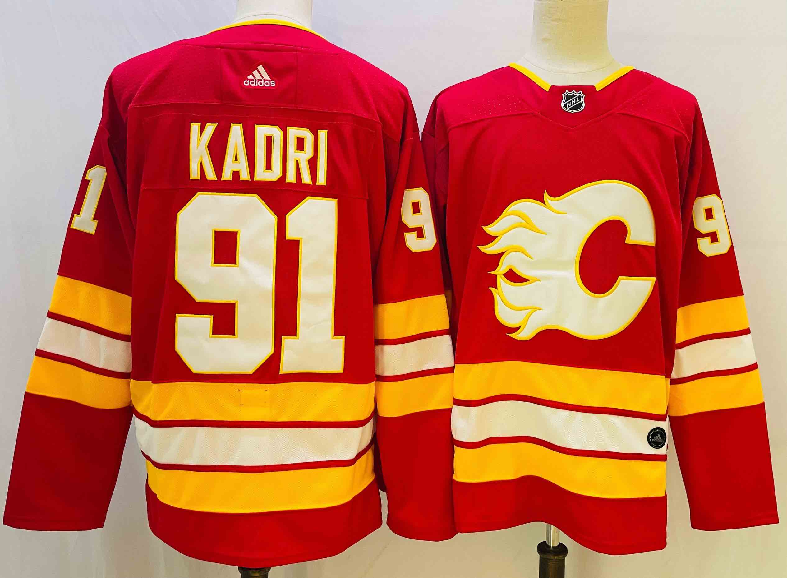 Adidas NHL Calgary Flames #91 Kadri Red Jersey