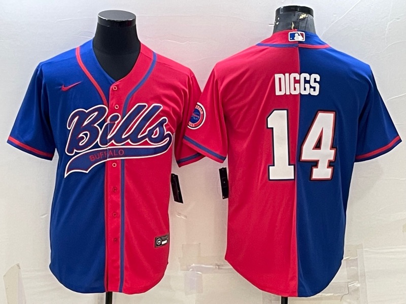 NFL Buffalo Bills #14 Diggs Blue RedJointed-design Jersey