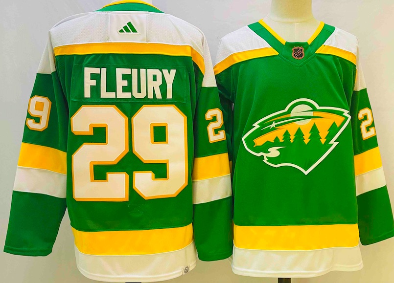 Adidas NHL Minnesota Wild #29 Fleury Green Jersey
