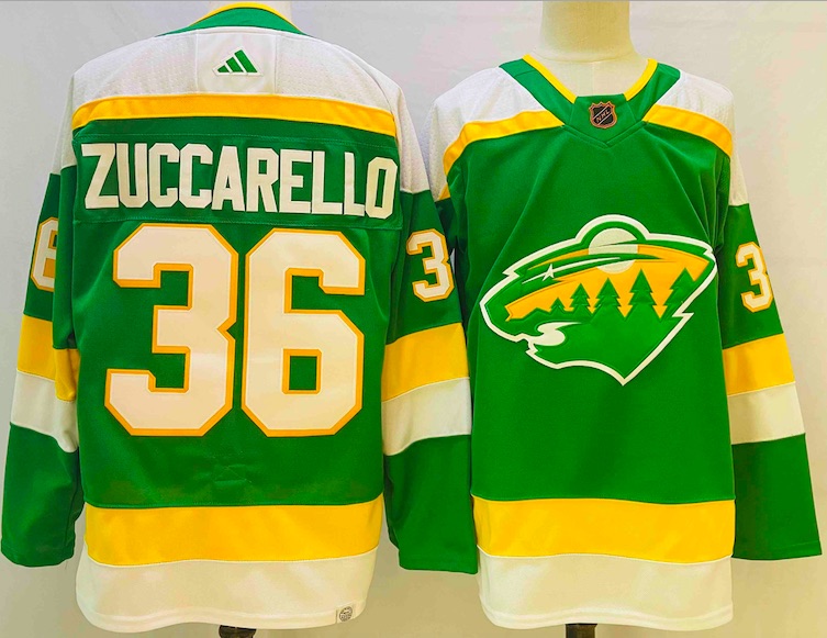 Adidas NHL Minnesota Wild #36 Zuccarello Green Jersey