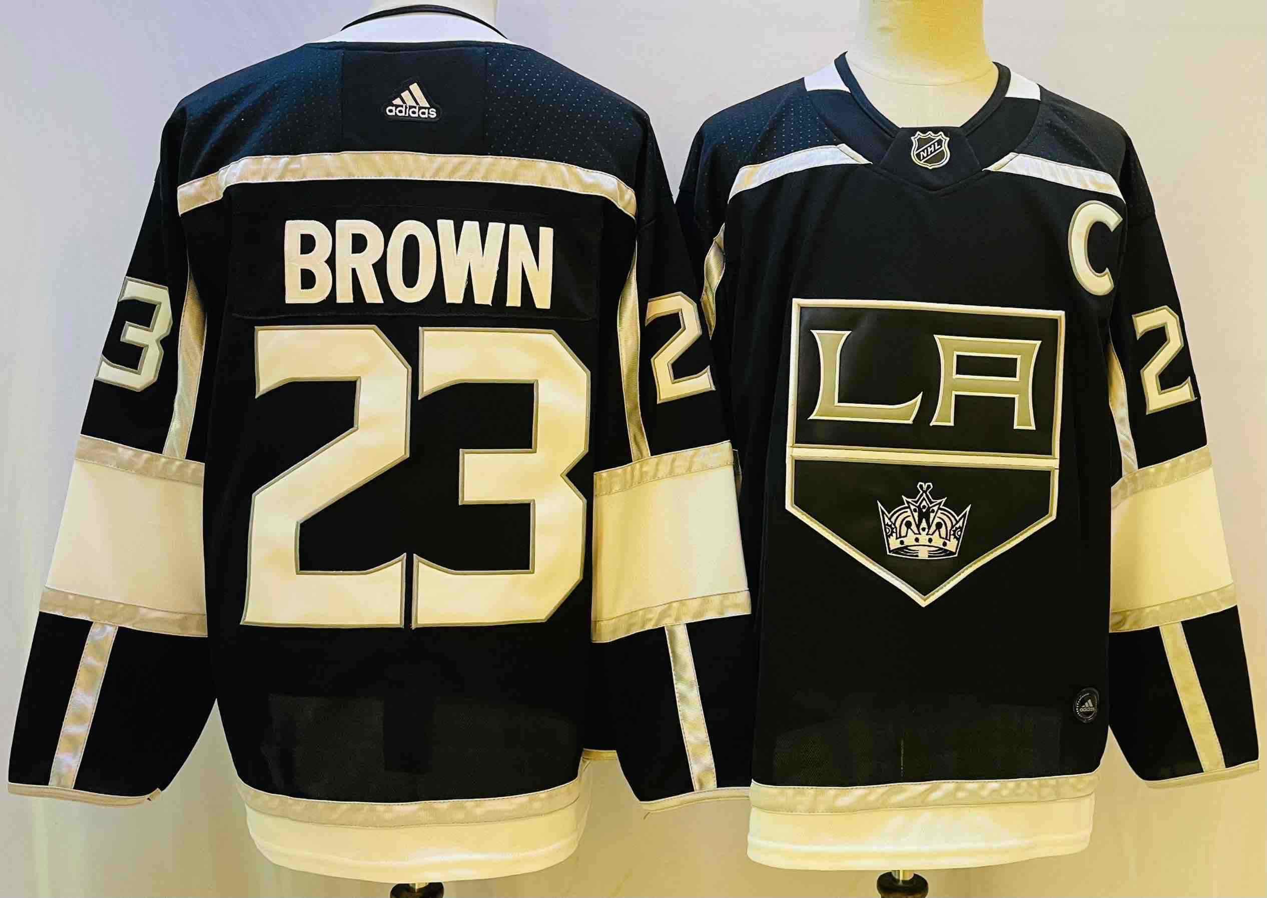 NHL Los Angeles Kings #23 Brown Black Jersey