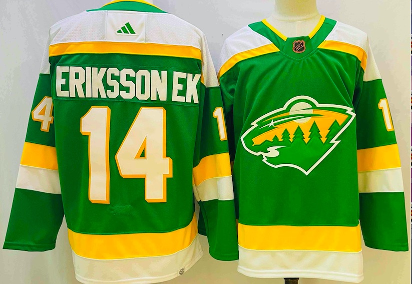 Adidas NHL Minnesota Wild #14 Eriksson ek Green Jersey