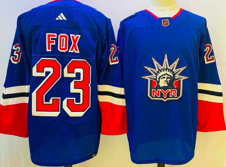 NHL New York Rangers #23 Fox Blue New Jersey