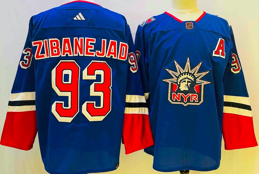 NHL New York Rangers #93 Zibanejad Blue New Jersey