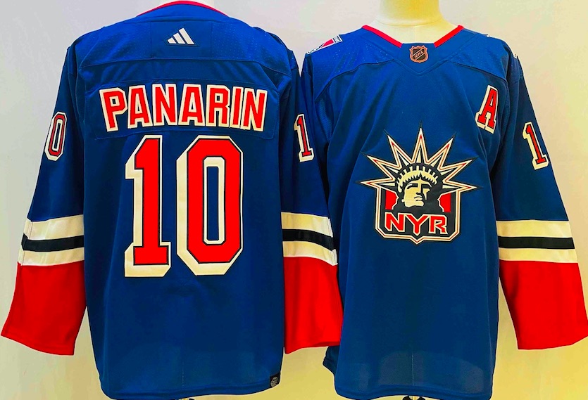 NHL New York Rangers #10 Panarin Blue New Jersey