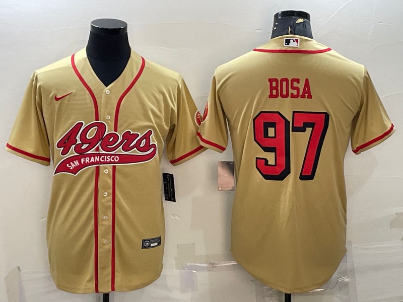 NFL San Francisco 49ers #97 Bosa yellow Joint-design Jersey