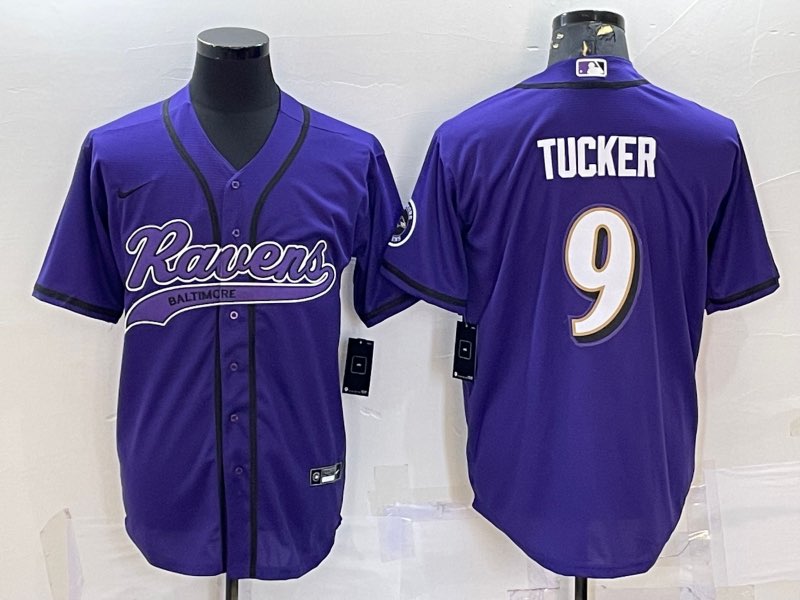 NFL Baltimore Ravens #9 Tucker Joint-design  Purple Jersey