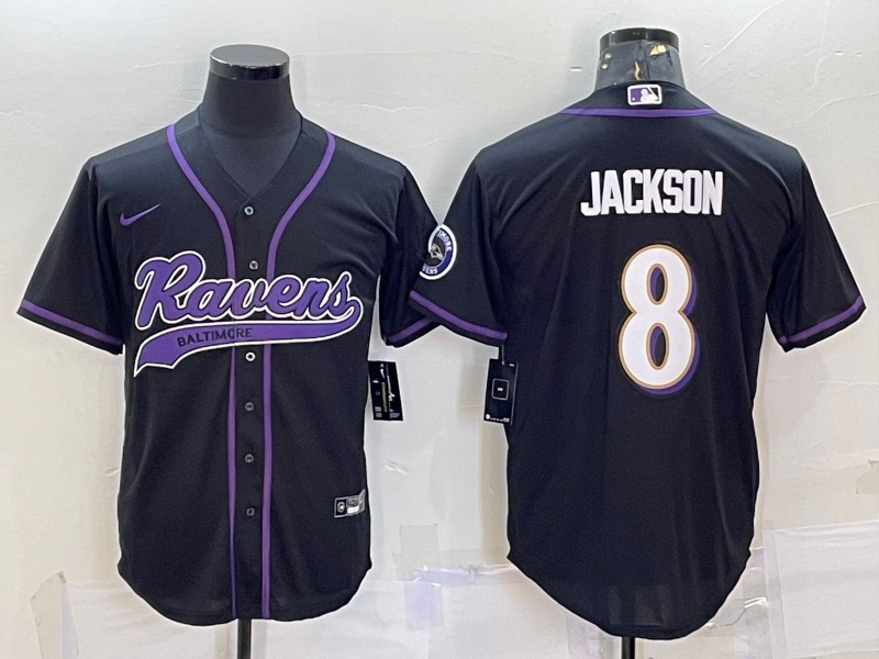 NFL Baltimore Ravens #8 Jackson Joint-design black Jersey