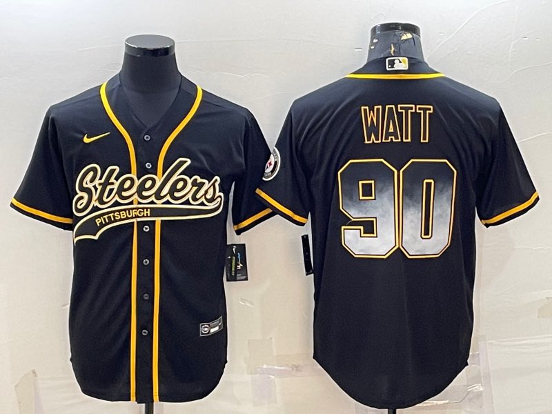 NFL Pittsburgh Steelers #90 Watt Black Joint-designed Jersey