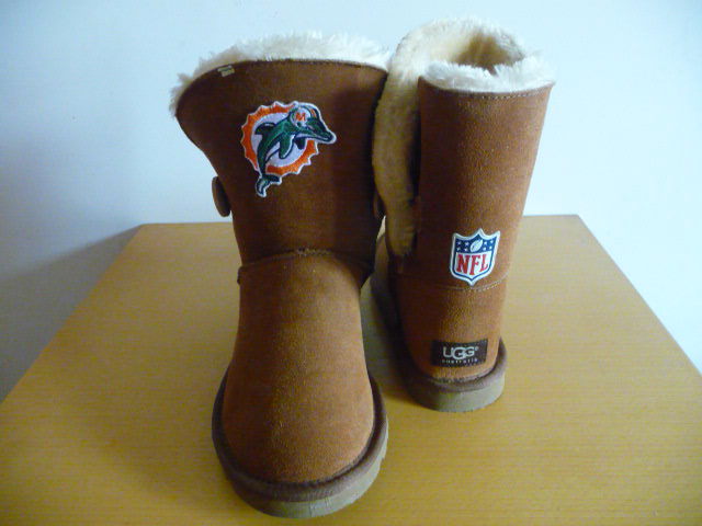 NFL Miami Dolphins Cuce Shoes Ladies Fanatic Boots Tan