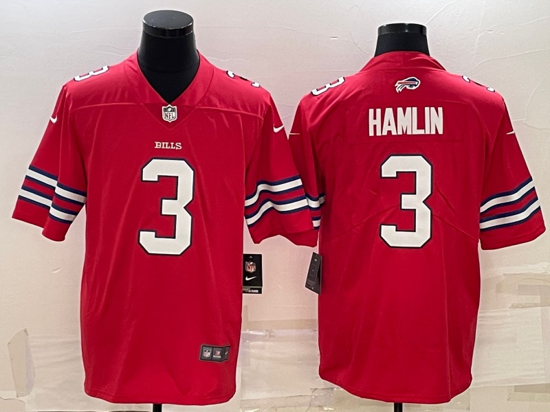 NFL Buffalo Bills #3 Hamlin Red Vapor Limited Jersey