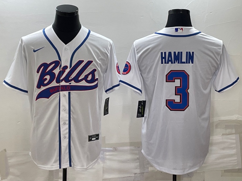 NFL Buffalo Bills #3 Hamlin White Jointed-design Limited Jersey