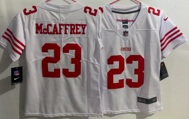 Kids NFL San Francisco 49ers #23 McCaffrey White Vapor Limited Jersey
