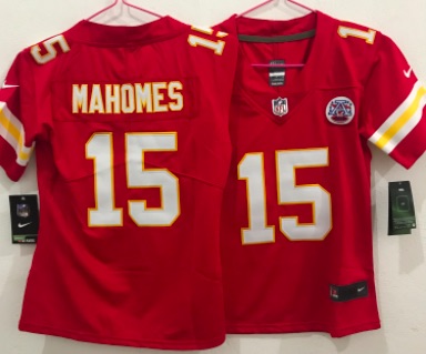 Kids NFL Kansas City chiefs #15 Mahomes Red Jersey