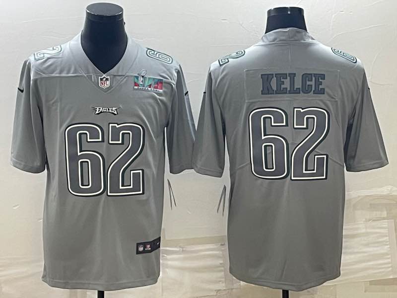 NFL Philadelphia Eagles #62 Kelce Grey Vapor Superbowl Limited Jersey