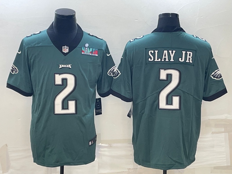 NFL Philadelphia Eagles #2 Slay JR Green Vapor Limited Superbowl Jersey