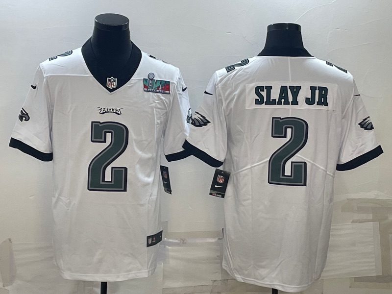 NFL Philadelphia Eagles #2 Slay JR White Vapor Limited Superbowl Jersey