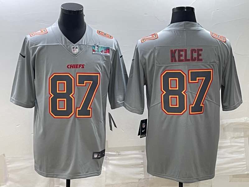 NFL Kansas City Chiefs #87 Kelce Grey  Limited Superbowl Jersey