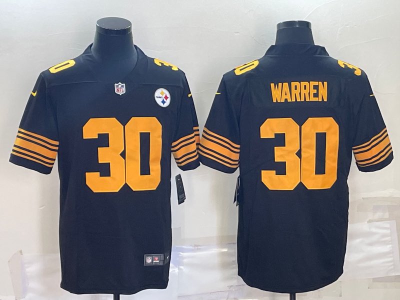 NFL Pittsbugher Steelers #30 Warren Black Vapor Limited Jersey