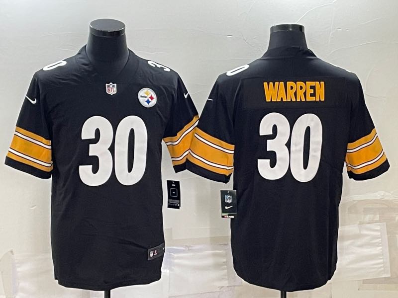 NFL Pittsbugher Steelers #30 Warren Black Vapor Limited Jersey 